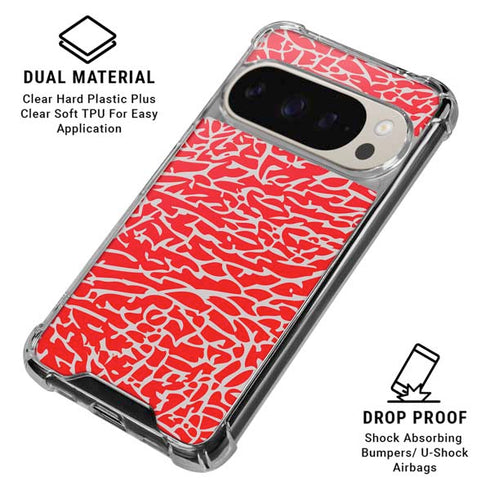 Elephant Print Red Pixel 9 Pro XL Clear Case
